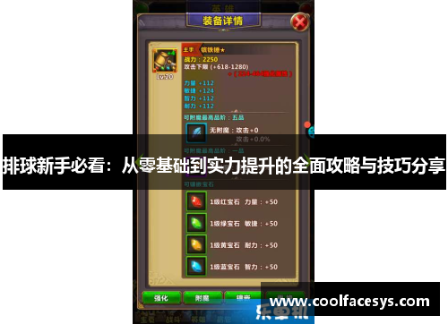 排球新手必看：从零基础到实力提升的全面攻略与技巧分享